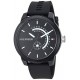 Men's Denim Quartz Watch with Silicone Strap, Black
