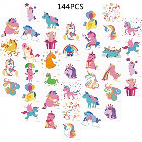 144PCS Unicorn Temporary Tattoos for Unicorn