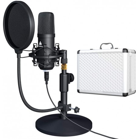 USB Microphone Kit 192KHZ with Aluminum Organizer Storage