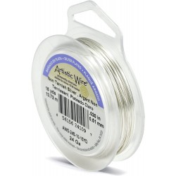 Artistic Wire 24-Gauge Tarnish Resistant Silver Wire, 15-Yard