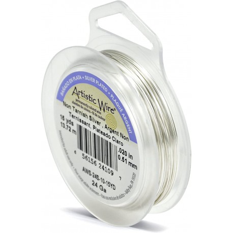 Artistic Wire 24-Gauge Tarnish Resistant Silver Wire, 15-Yard