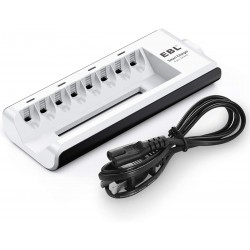 EBL 8-Bay Battery Charger for AA AAA NIMH NICD Rechargeable Batteries