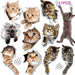 11PCS New 3D Removable Cartoon Animal Cats