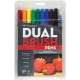Tombow 56167 Dual Brush Pen Art Markers, Primary, 10-Pack