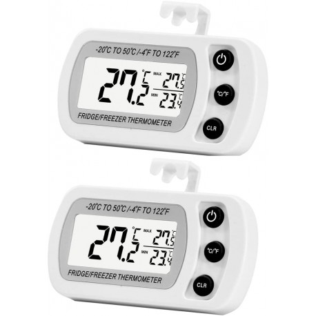 2 Pack Digital Refrigerator Freezer Thermometer