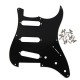8 Hole Strat Pickguard 3Ply Black Electric Guitar Pickguard with Screw for Vintage Style