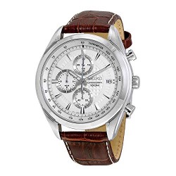 SSB181 Silver Tone Dial Brown Leather Band Men's Watch