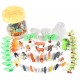 57 Piece Toy Play Set for Kids | Plastic Figures Playset with Storage Container