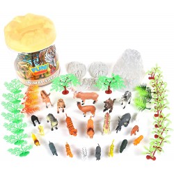 57 Piece Toy Play Set for Kids | Plastic Figures Playset with Storage Container