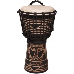 8" Hand Carved Spirit Design Rope Djembe