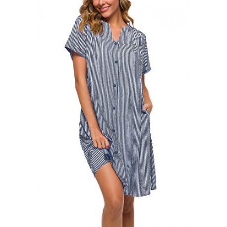 House Dress Women Cotton Duster Robe Short