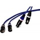 Set of 2 XLR Cables - Stereo Pair (2 Cables) blue and red