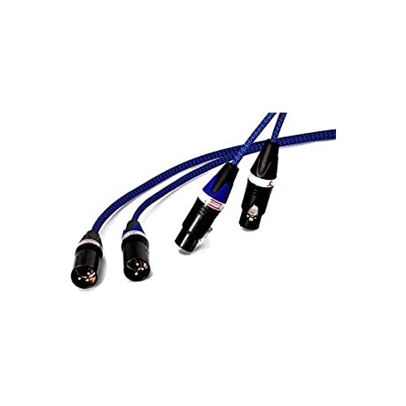 Set of 2 XLR Cables - Stereo Pair (2 Cables) blue and red