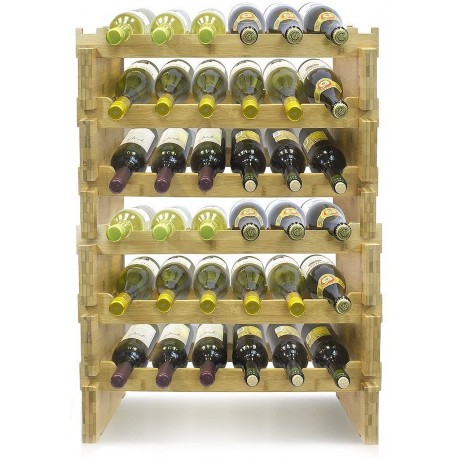 6-Tier Stackable Bamboo Wine Rack