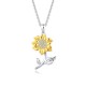 925 sterling silver sunflower pendant necklaces for women girls