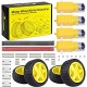 DC Motor Wheel Parts Kit for Arduino Robot Smart Car, 4 x TT Motor 3-6V Uniaxial DC Gear Motors