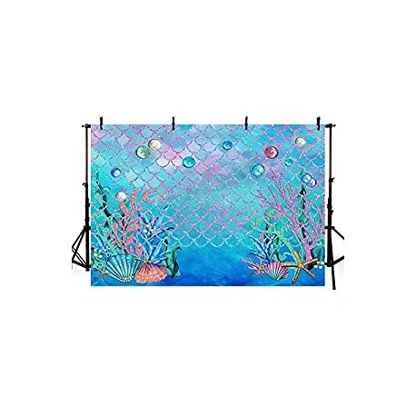 7x5ft Under The Sea Blue Photography Backdrop Ocean Mermaid