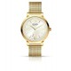 Watch with Gold Tone Stainless Steel Mesh Bracelet EML001-02GL