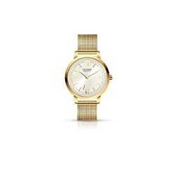 Watch with Gold Tone Stainless Steel Mesh Bracelet EML001-02GL