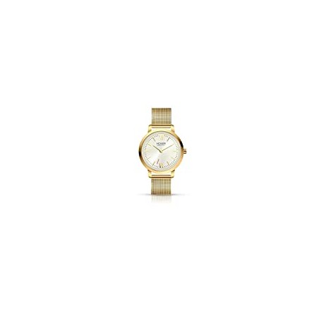 Watch with Gold Tone Stainless Steel Mesh Bracelet EML001-02GL
