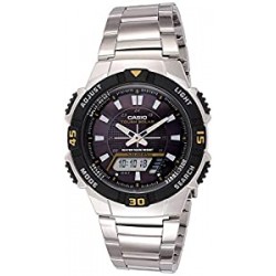 Men's AQS800WD-1EV Slim Solar Multi-Function Analog-Digital Watch