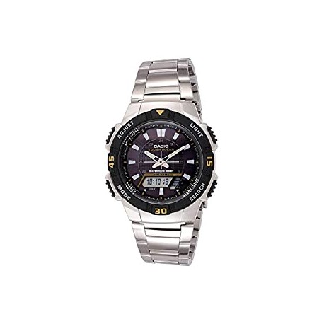 Men's AQS800WD-1EV Slim Solar Multi-Function Analog-Digital Watch