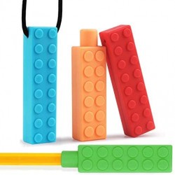 Kids Teething Silicone Chewing Necklace Chewing Biting(4 Pieces)