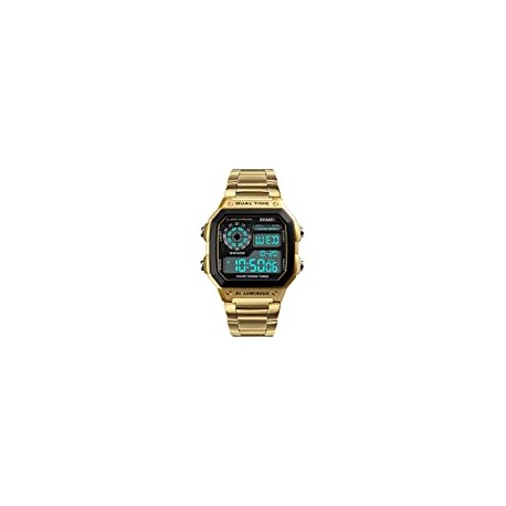 Stainless Steel LED Digital Alarm Chronograph Waterproof Multifunction Men Quartz Watch