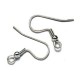 Silver Plated Earring Hooks Wth Ball & Coil (X100)