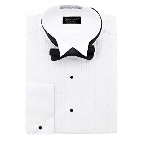 Men's Tuxedo Shirt with French Cuffs and Bow Tie