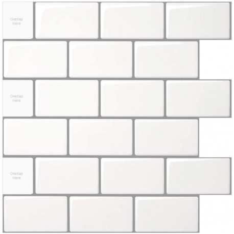 10-Sheet Peel and Stick Tile for Kitchen Backsplash