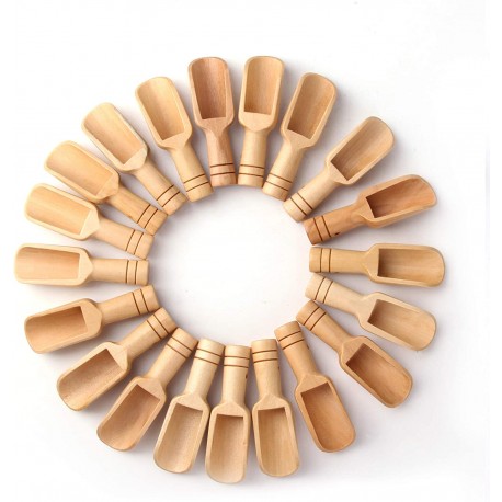 30PCS Mini wooden spoon, Mini bath salt spoon, wooden candy spoon, washing powder spoon Spoon Set Baby Spoon