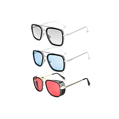 Sunglasses 3Pack Aviator Square