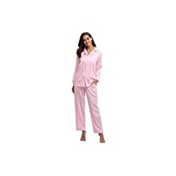 Women's Satin Pajamas Set Long Sleeve and Long