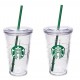 Starbucks Grande Insulated Travel Tumbler 16 OZ Double Wall Acrylic 2 Pack Set