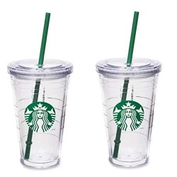 Starbucks Grande Insulated Travel Tumbler 16 OZ Double Wall Acrylic 2 Pack Set