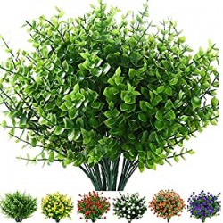 7 Bundles Artificial Grasses Outdoor Fake Grasses for Decoration UV
