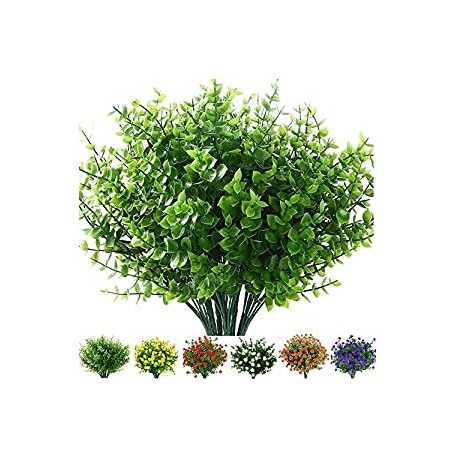 7 Bundles Artificial Grasses Outdoor Fake Grasses for Decoration UV