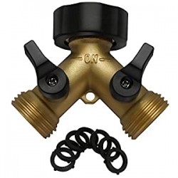2 Way Y Valve Garden Hose Connector Splitter Adapter