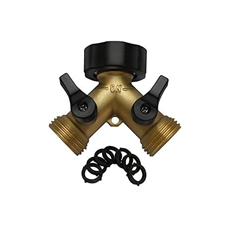 2 Way Y Valve Garden Hose Connector Splitter Adapter