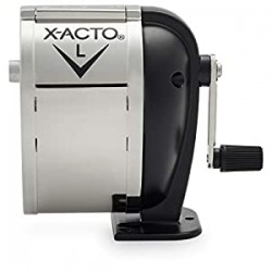table- or wall-mount pencil sharpener, chrome receptacle, black base, 1 Unit