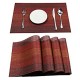 Set of 6 for Dining Table Washable Woven Vinyl Placemat