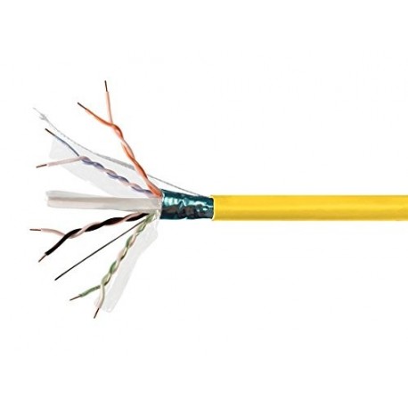 Monoprice Entegrade Cat 6 Bulk Bare Copper Network Cable 1000 Feet - Yellow | F/UTP, Solid, Plenum Jacket (CMP) 550MHz, 23AWG