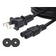 Replacement Power Cable for PS4 Slim and Xbox One S / X - 6 Foot Cord, Black