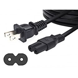 Replacement Power Cable for PS4 Slim and Xbox One S / X - 6 Foot Cord, Black