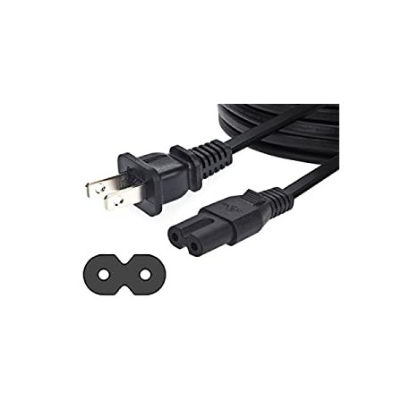 Replacement Power Cable for PS4 Slim and Xbox One S / X - 6 Foot Cord, Black