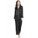 Womens Satin Pajama Set Button Down Sleepwear Long XL