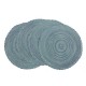 Pack 2 of 15 Inch Round Cotton Placemats Non Slip Heat Resistant Braided Table Mats for Fall ( 4pcs placemats, A Blue)