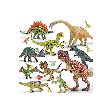 20 Piece Dinosaur Toys for 3 Year Olds & Up, 5” to 9” Movable Dinosaurs Toy for Kids Educational