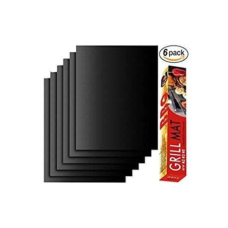 Grill Mat Set of 6-100% Non-Stick BBQ Grill Mats